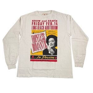Emotionally Unavailable Hopeless Romantic Long Sleeve Shirt XL Off-White Graphic